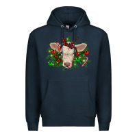 Navy Christmas charolais calf Premium Hoodie - RanaPortraitStore