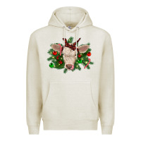 Oatmeal Heather Christmas charolais calf Premium Hoodie - RanaPortraitStore