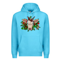 Ocean Blue Christmas charolais calf Premium Hoodie - RanaPortraitStore