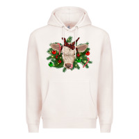 Pale Pink Christmas charolais calf Premium Hoodie - RanaPortraitStore