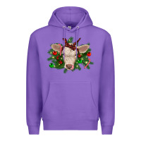 Purple Christmas charolais calf Premium Hoodie - RanaPortraitStore