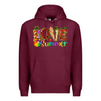 Burgundy love summer with strawberry Premium Hoodie - texasbilliewilder