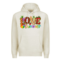 Oatmeal Heather love summer with strawberry Premium Hoodie - texasbilliewilder