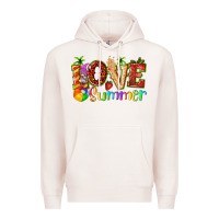 Pale Pink love summer with strawberry Premium Hoodie - texasbilliewilder