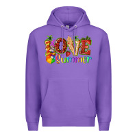 Purple love summer with strawberry Premium Hoodie - texasbilliewilder
