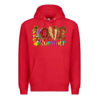Red love summer with strawberry Premium Hoodie - texasbilliewilder