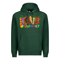 Sports Green love summer with strawberry Premium Hoodie - texasbilliewilder