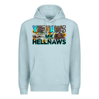 Blue Mist yeehaws and hellnaws Premium Hoodie - Zillion Design Studio