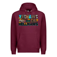 Burgundy yeehaws and hellnaws Premium Hoodie - Zillion Design Studio