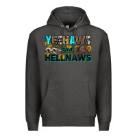 Charcoal Heather yeehaws and hellnaws Premium Hoodie - Zillion Design Studio