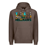 Coffee yeehaws and hellnaws Premium Hoodie - Zillion Design Studio