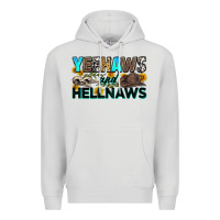 Dove Grey yeehaws and hellnaws Premium Hoodie - Zillion Design Studio