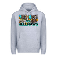 Heather Grey yeehaws and hellnaws Premium Hoodie - Zillion Design Studio
