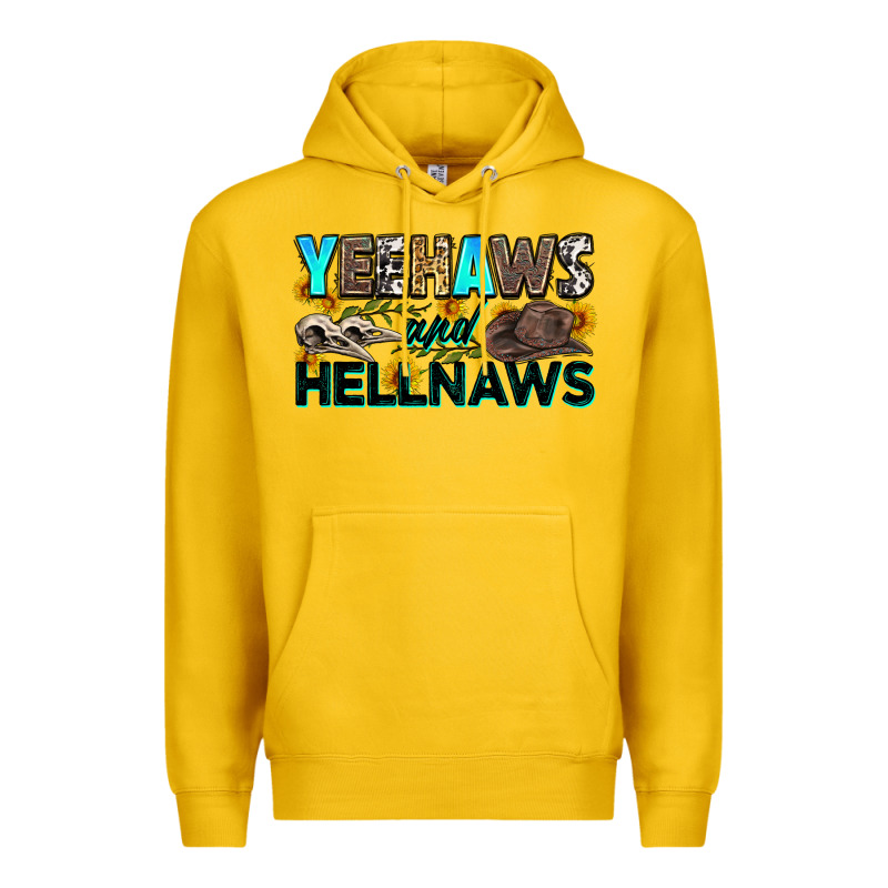 Yeehaws And Hellnaws Premium Hoodie by Zillion Design Studio | Teevron