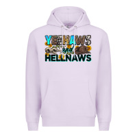 Lilac yeehaws and hellnaws Premium Hoodie - Zillion Design Studio