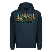 Navy yeehaws and hellnaws Premium Hoodie - Zillion Design Studio