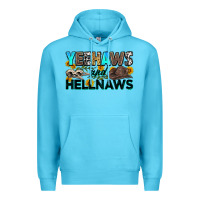 Ocean Blue yeehaws and hellnaws Premium Hoodie - Zillion Design Studio