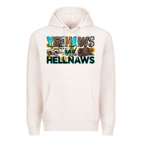 Pale Pink yeehaws and hellnaws Premium Hoodie - Zillion Design Studio