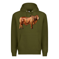 Army Green brahman bull Premium Hoodie - RanaPortraitStore