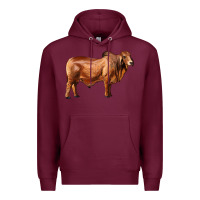Burgundy brahman bull Premium Hoodie - RanaPortraitStore