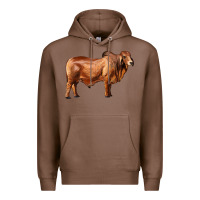 Chestnut brahman bull Premium Hoodie - RanaPortraitStore