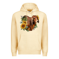 Pina Colada brahman bull with sunflowers Premium Hoodie - RanaPortraitStore