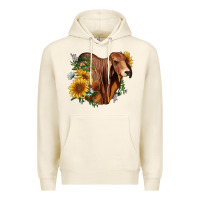 Tofu brahman bull with sunflowers Premium Hoodie - RanaPortraitStore