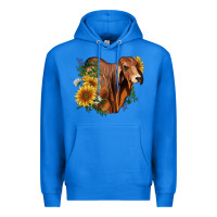 True Royal brahman bull with sunflowers Premium Hoodie - RanaPortraitStore