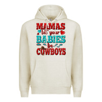 Oatmeal Heather mamas let your babies be cowboys Premium Hoodie - texasbilliewilder