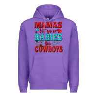 Purple mamas let your babies be cowboys Premium Hoodie - texasbilliewilder