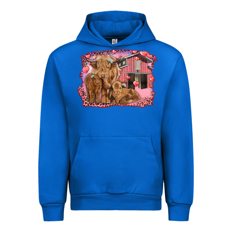 Valentine's Day Mama Cow And Baby Cows Urban Hoodie by RanaPortraitStore | Teevron