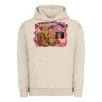 Pigment French Oak valentine's day mama cow and baby cows Urban Hoodie - RanaPortraitStore