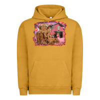 Pigment Peanut Butter valentine's day mama cow and baby cows Urban Hoodie - RanaPortraitStore