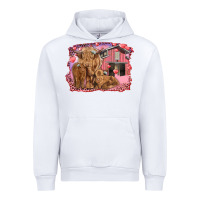 White valentine's day mama cow and baby cows Urban Hoodie - RanaPortraitStore