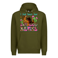 Army Green i just smile and say god bless Premium Hoodie - Zillion Design Studio