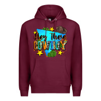 Burgundy hey there cowboy Premium Hoodie - Zillion Design Studio