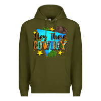 Army Green hey there cowboy Premium Hoodie - Zillion Design Studio