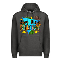 Charcoal Heather hey there cowboy Premium Hoodie - Zillion Design Studio