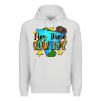 Dove Grey hey there cowboy Premium Hoodie - Zillion Design Studio