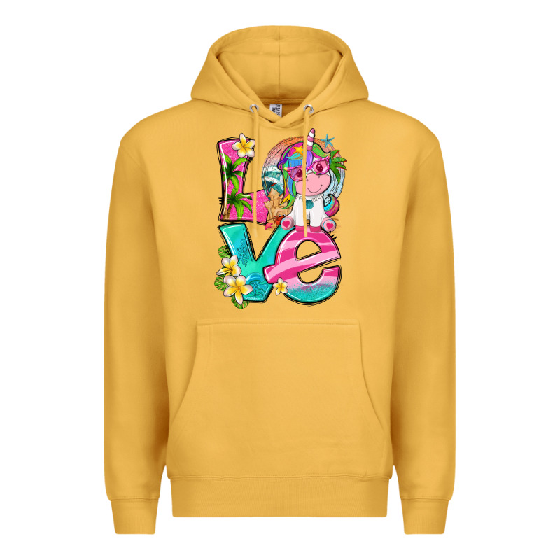 Love Summer Unicorn Premium Hoodie by texasbilliewilder | Teevron