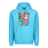 Ocean Blue love summer unicorn Premium Hoodie - texasbilliewilder