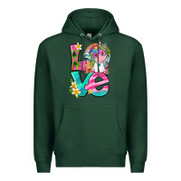 Sports Green love summer unicorn Premium Hoodie - texasbilliewilder