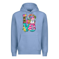 Colony Blue love summer unicorn Premium Hoodie - texasbilliewilder