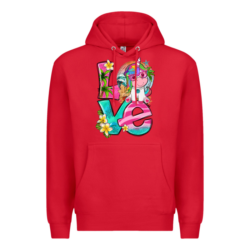 Love Summer Unicorn Premium Hoodie by texasbilliewilder | Teevron