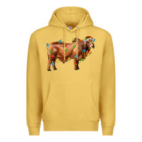 Antique Gold brahman bull with christmas lights Premium Hoodie - RanaPortraitStore