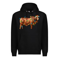 Black brahman bull with christmas lights Premium Hoodie - RanaPortraitStore