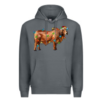 Rock brahman bull with christmas lights Premium Hoodie - RanaPortraitStore