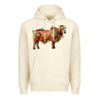 Sandshell brahman bull with christmas lights Premium Hoodie - RanaPortraitStore
