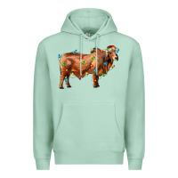 Seafoam brahman bull with christmas lights Premium Hoodie - RanaPortraitStore