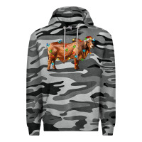 Slate Camo brahman bull with christmas lights Premium Hoodie - RanaPortraitStore